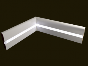 PN050 LED плинтус напольный с подсветкой Evrowood 80x12x2000 фото